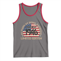 80th Birthday Tank Top Vintage 1946 80 Year Old Birthday USA Flag