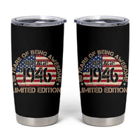 80th Birthday Tumbler Cup Vintage 1946 80 Year Old Birthday USA Flag