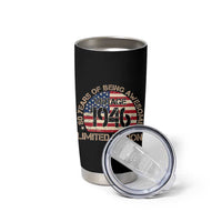 80th Birthday Tumbler Cup Vintage 1946 80 Year Old Birthday USA Flag