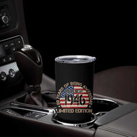 80th Birthday Tumbler Cup Vintage 1946 80 Year Old Birthday USA Flag