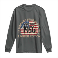 70th Birthday Long Sleeve Shirt Vintage 1956 70 Year Old Birthday USA Flag