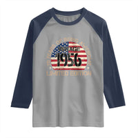 70th Birthday Raglan Shirt Vintage 1956 70 Year Old Birthday USA Flag