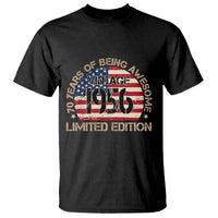 70th Birthday T Shirt Vintage 1956 70 Year Old Birthday USA Flag