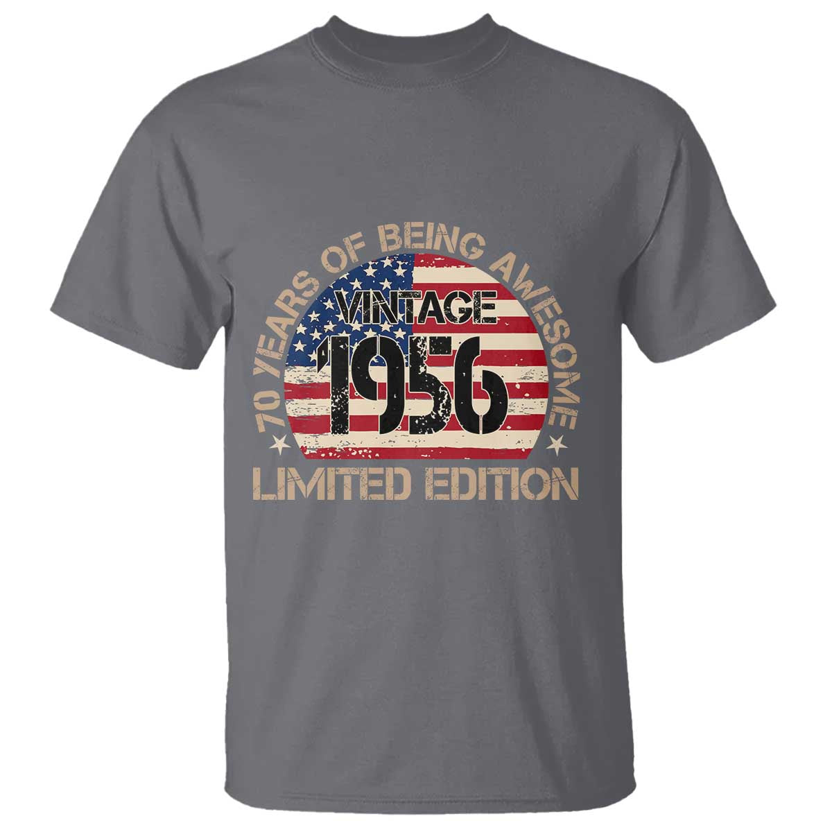 70th Birthday T Shirt Vintage 1956 70 Year Old Birthday USA Flag