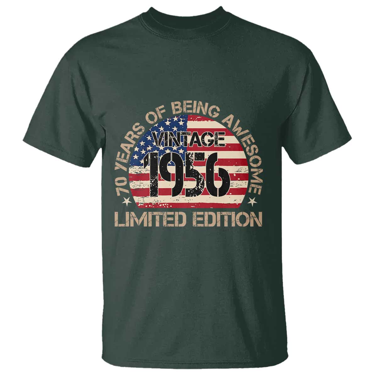 70th Birthday T Shirt Vintage 1956 70 Year Old Birthday USA Flag