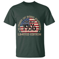 70th Birthday T Shirt Vintage 1956 70 Year Old Birthday USA Flag