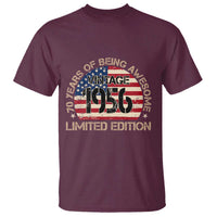 70th Birthday T Shirt Vintage 1956 70 Year Old Birthday USA Flag