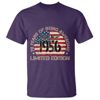 70th Birthday T Shirt Vintage 1956 70 Year Old Birthday USA Flag