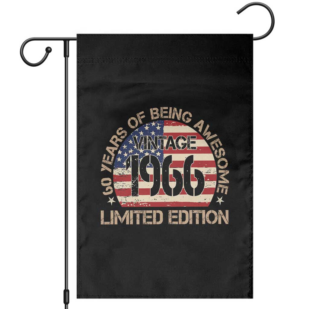 60th Birthday Garden Flag Vintage 1966 60 Year Old Birthday USA Flag