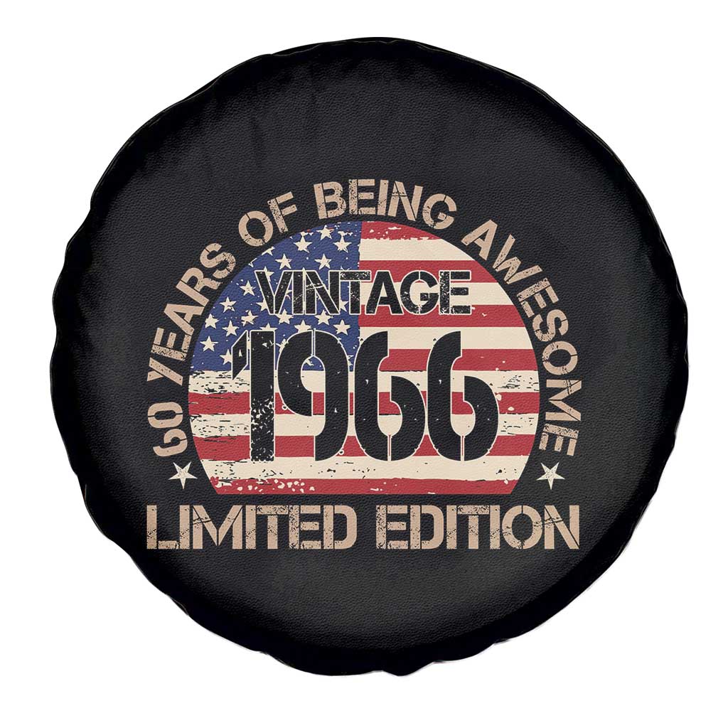 60th Birthday Spare Tire Cover Vintage 1966 60 Year Old Birthday USA Flag