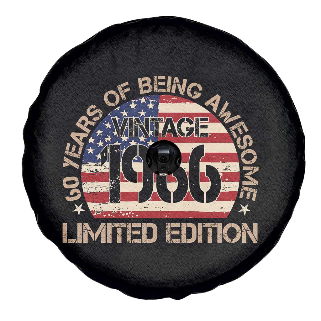 60th Birthday Spare Tire Cover Vintage 1966 60 Year Old Birthday USA Flag