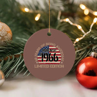 60th Birthday Ceramic Ornament Vintage 1966 60 Year Old Birthday USA Flag