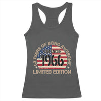 60th Birthday Racerback Tank Top Vintage 1966 60 Year Old Birthday USA Flag