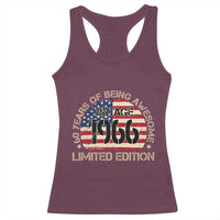 60th Birthday Racerback Tank Top Vintage 1966 60 Year Old Birthday USA Flag