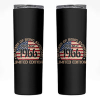 60th Birthday Skinny Tumbler Vintage 1966 60 Year Old Birthday USA Flag