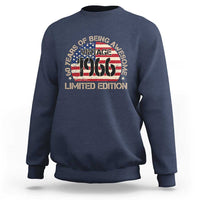 60th Birthday Sweatshirt Vintage 1966 60 Year Old Birthday USA Flag