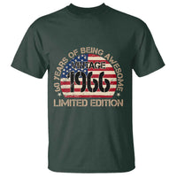 60th Birthday T Shirt Vintage 1966 60 Year Old Birthday USA Flag