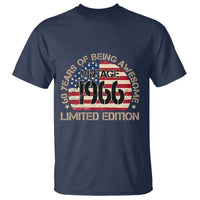 60th Birthday T Shirt Vintage 1966 60 Year Old Birthday USA Flag