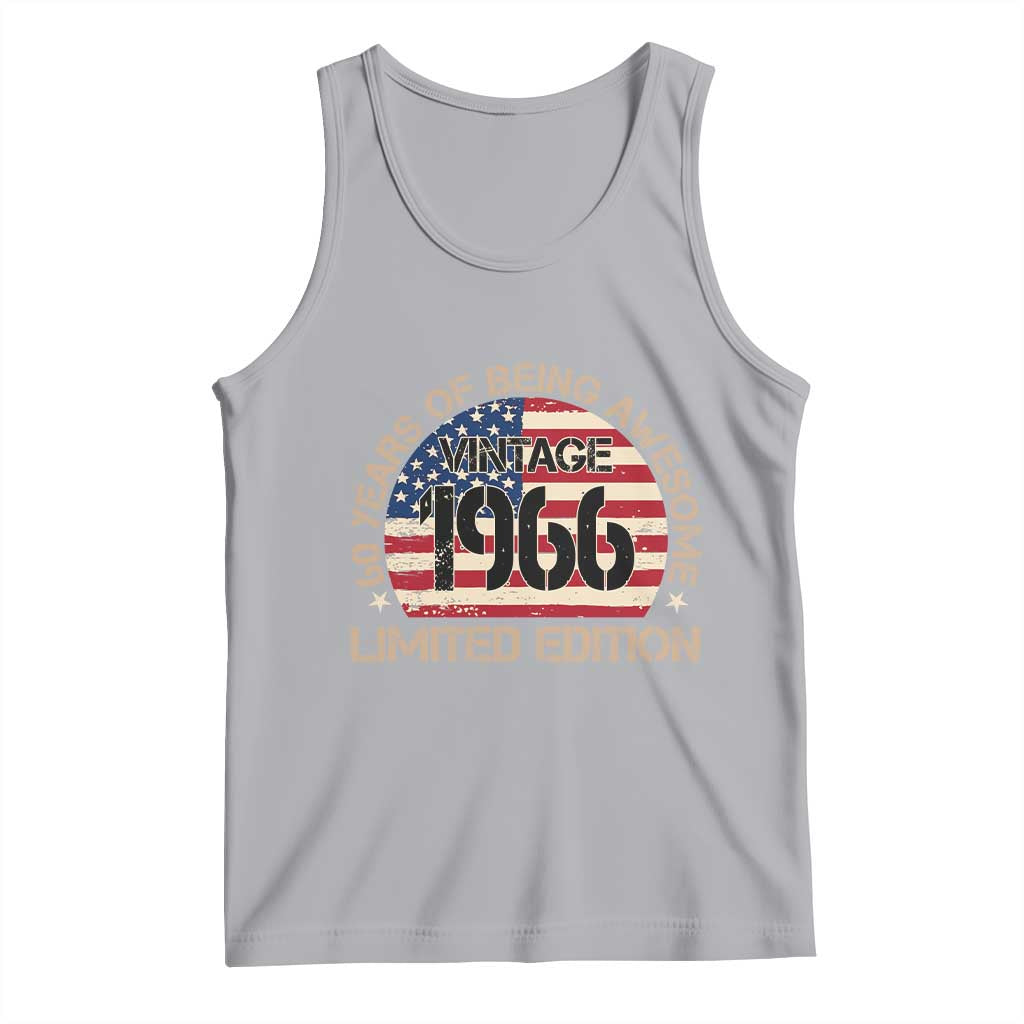 60th Birthday Tank Top Vintage 1966 60 Year Old Birthday USA Flag