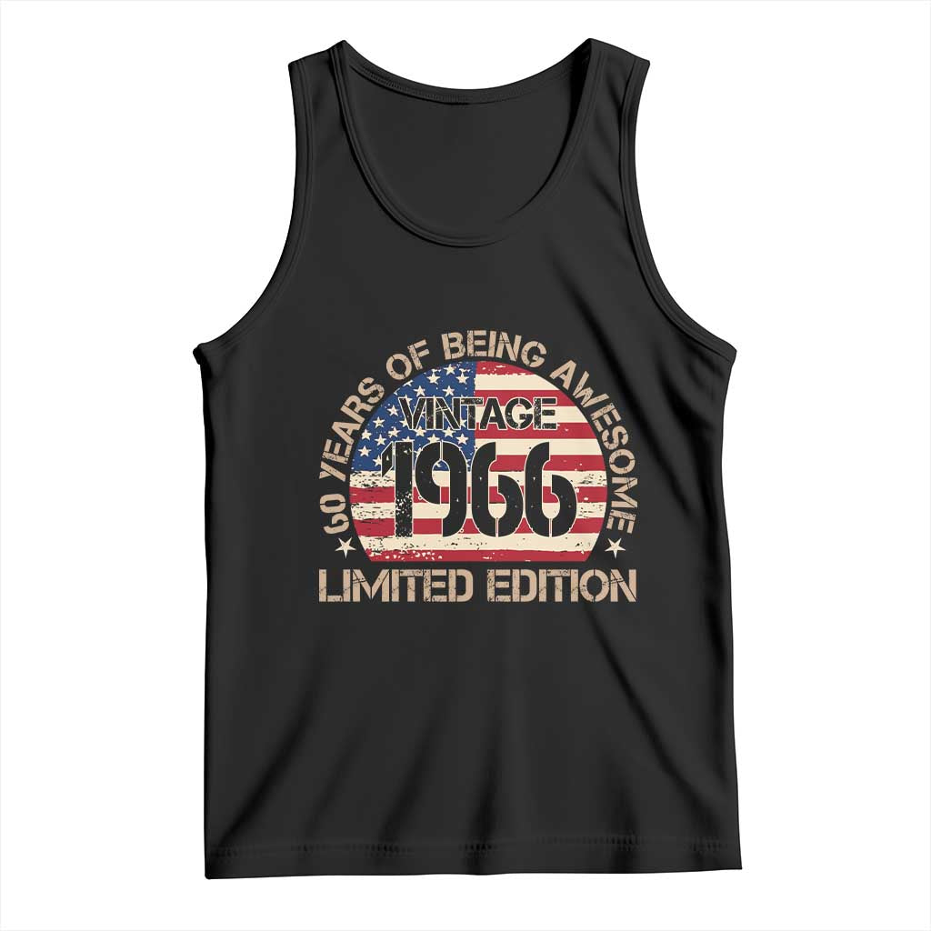 60th Birthday Tank Top Vintage 1966 60 Year Old Birthday USA Flag