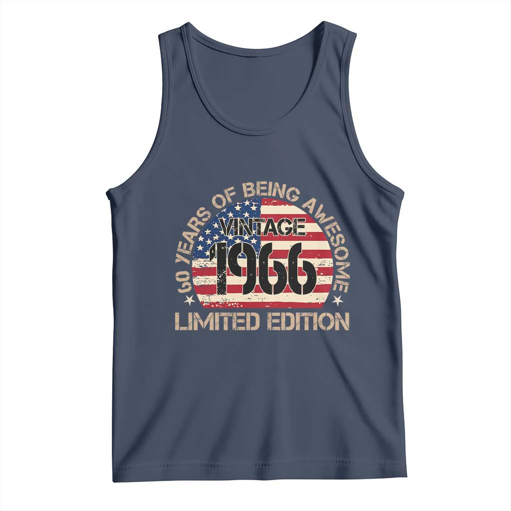 60th Birthday Tank Top Vintage 1966 60 Year Old Birthday USA Flag