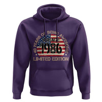 40th Birthday Hoodie Vintage 1986 40 Year Old Birthday USA Flag