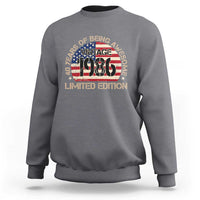 40th Birthday Sweatshirt Vintage 1986 40 Year Old Birthday USA Flag