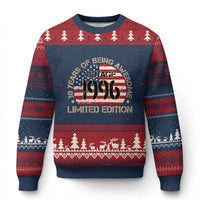30th Birthday Ugly Christmas Sweater Vintage 1996 30 Year Old Birthday USA Flag