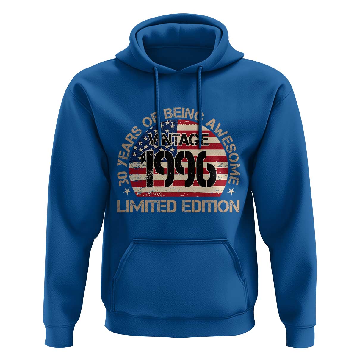 30th Birthday Hoodie Vintage 1996 30 Year Old Birthday USA Flag
