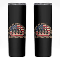 30th Birthday Skinny Tumbler Vintage 1996 30 Year Old Birthday USA Flag