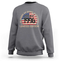 30th Birthday Sweatshirt Vintage 1996 30 Year Old Birthday USA Flag