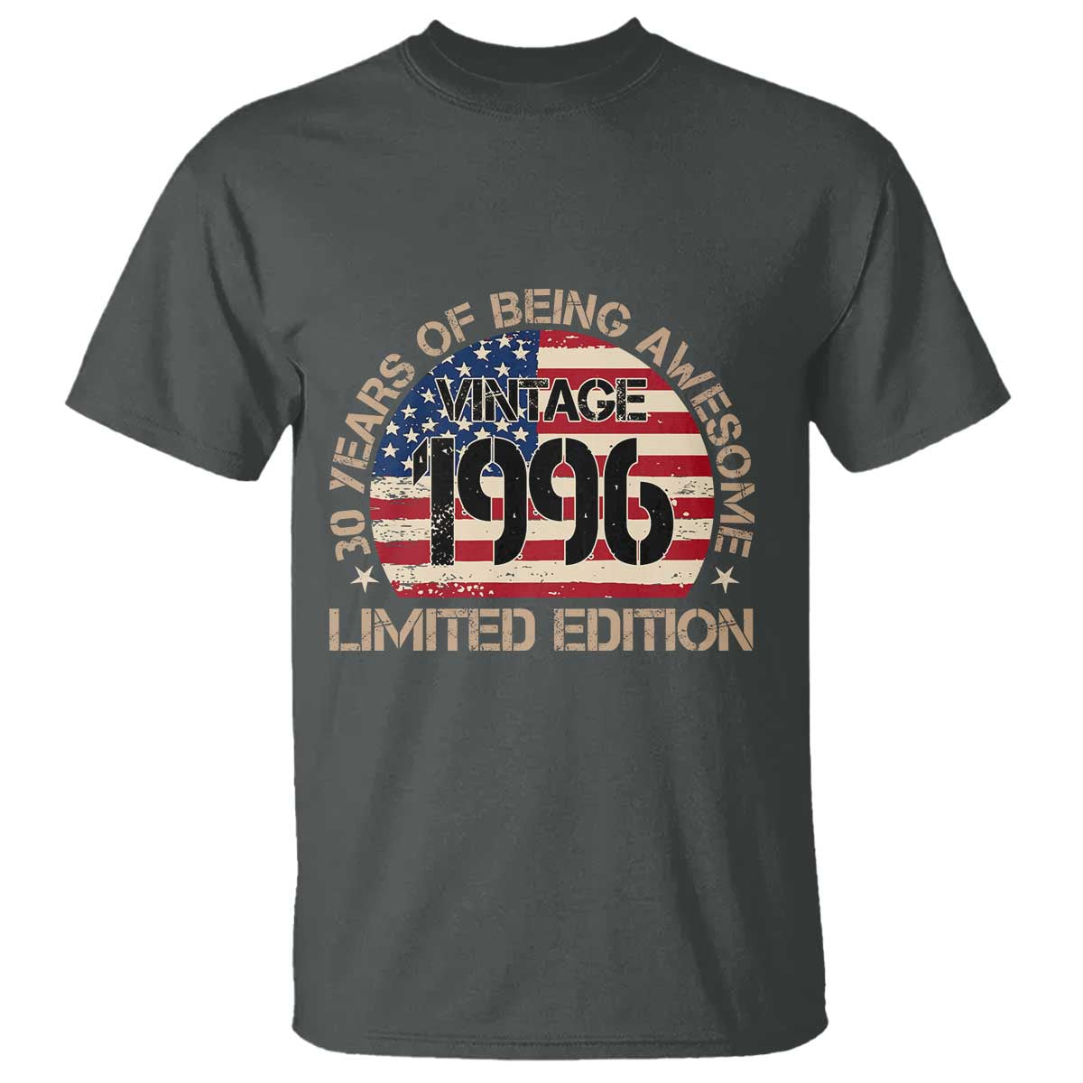 30th Birthday T Shirt Vintage 1996 30 Year Old Birthday USA Flag
