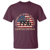 30th Birthday T Shirt Vintage 1996 30 Year Old Birthday USA Flag