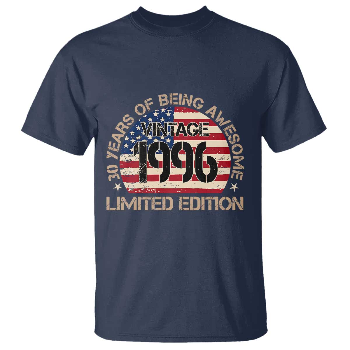 30th Birthday T Shirt Vintage 1996 30 Year Old Birthday USA Flag