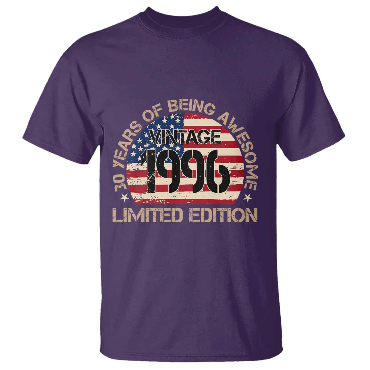 30th Birthday T Shirt Vintage 1996 30 Year Old Birthday USA Flag