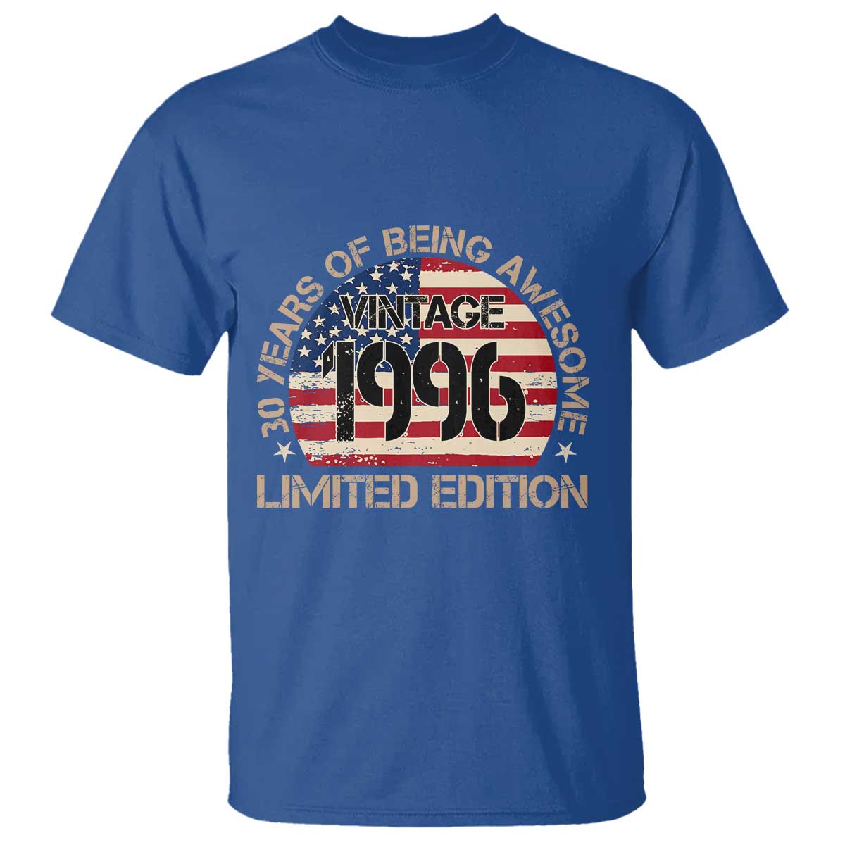 30th Birthday T Shirt Vintage 1996 30 Year Old Birthday USA Flag