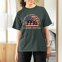 30th Birthday T Shirt For Women Vintage 1996 30 Year Old Birthday USA Flag
