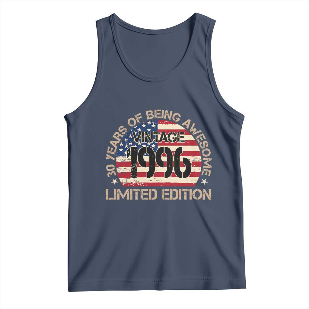 30th Birthday Tank Top Vintage 1996 30 Year Old Birthday USA Flag