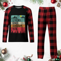 Personalized 1976 Birthday Plaid Pajama Set Custom Date Vintage Retro 50th Birthday Gifts 50 Years Old