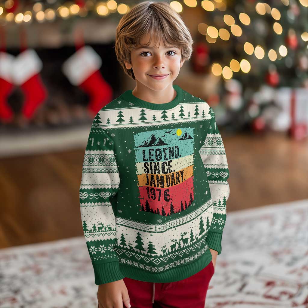 Personalized 1976 Birthday Ugly Christmas Sweater Custom Date Vintage Retro 50th Birthday Gifts 50 Years Old