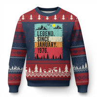 Personalized 1976 Birthday Ugly Christmas Sweater Custom Date Vintage Retro 50th Birthday Gifts 50 Years Old