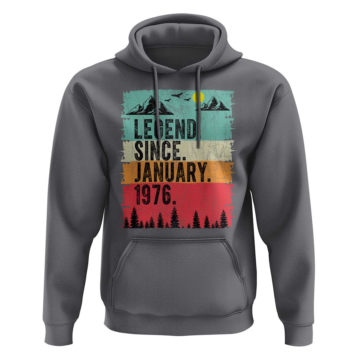Personalized 1976 Birthday Hoodie Custom Date Vintage Retro 50th Birthday Gifts 50 Years Old