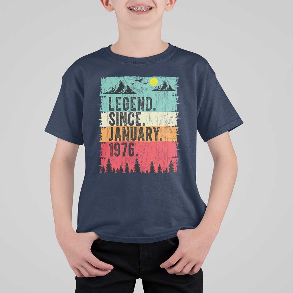 Personalized 1976 Birthday T Shirt For Kid Custom Date Vintage Retro 50th Birthday Gifts 50 Years Old