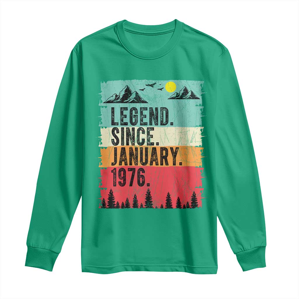 Personalized 1976 Birthday Long Sleeve Shirt Custom Date Vintage Retro 50th Birthday Gifts 50 Years Old
