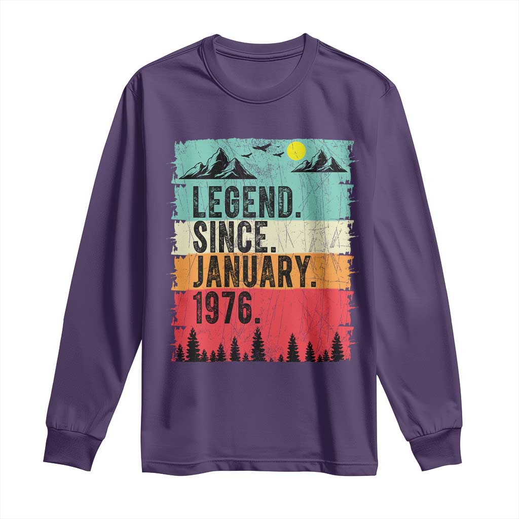 Personalized 1976 Birthday Long Sleeve Shirt Custom Date Vintage Retro 50th Birthday Gifts 50 Years Old