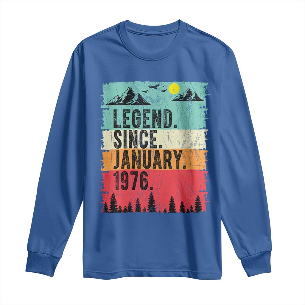 Personalized 1976 Birthday Long Sleeve Shirt Custom Date Vintage Retro 50th Birthday Gifts 50 Years Old