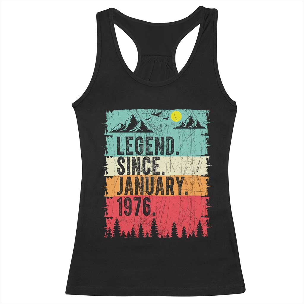 Personalized 1976 Birthday Racerback Tank Top Custom Date Vintage Retro 50th Birthday Gifts 50 Years Old