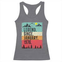 Personalized 1976 Birthday Racerback Tank Top Custom Date Vintage Retro 50th Birthday Gifts 50 Years Old