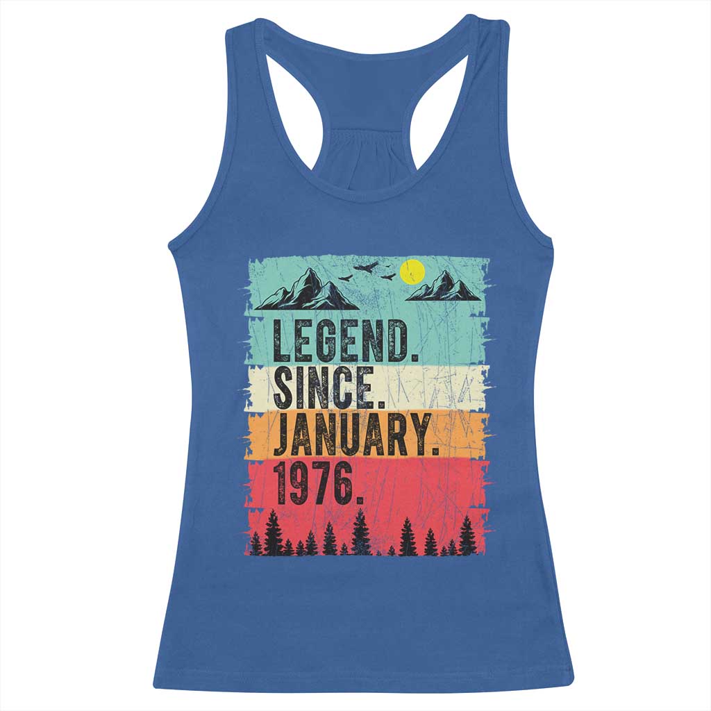 Personalized 1976 Birthday Racerback Tank Top Custom Date Vintage Retro 50th Birthday Gifts 50 Years Old