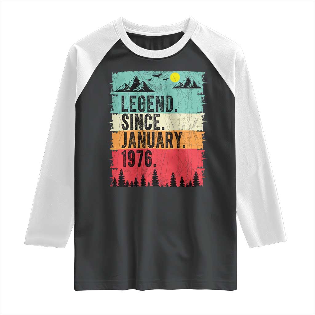 Personalized 1976 Birthday Raglan Shirt Custom Date Vintage Retro 50th Birthday Gifts 50 Years Old